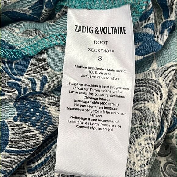 ZADIG & VOLTAIRE Deep V Neck Asymmetric Hem Sleeveless Dress - Picture 7 of 9